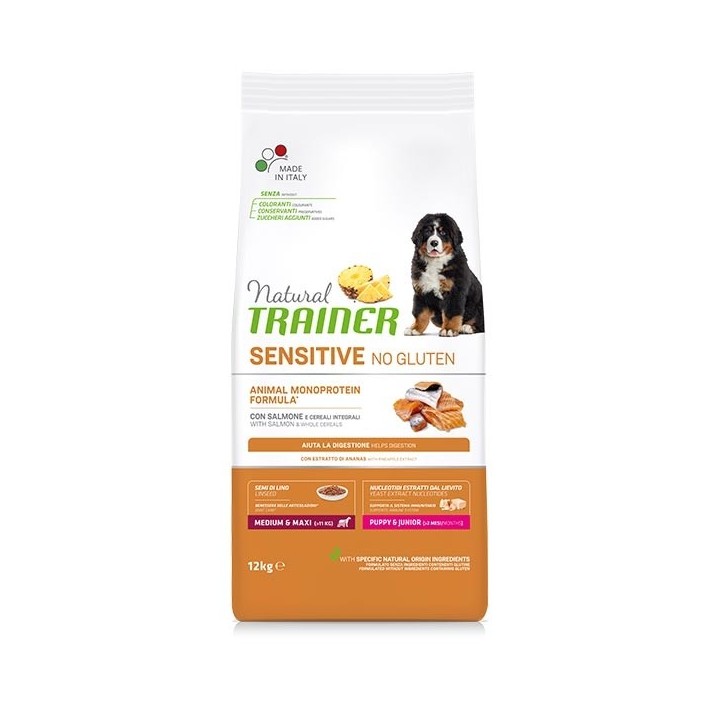 Trainer - Natural Sensitive No Gluten Medium & Maxi Puppy & Junior con Salmone 3 kg