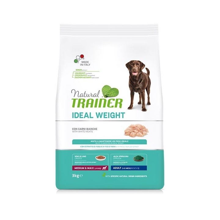 Trainer - Natural Ideal Weight Care Medium & Maxi Adult con Carni Bianche 3 kg