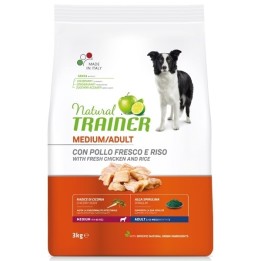 Trainer - Natural Adult Medium con Pollo Fresco e Riso 3 kg