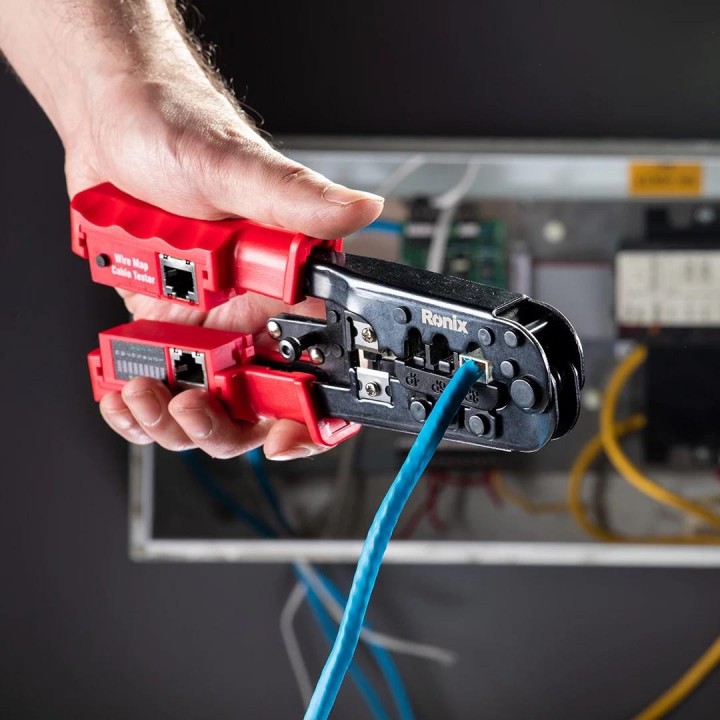Pinza a crimpare modulare con tester
