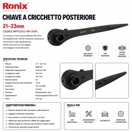 Chiave a cricchetto posterioreda 21-23 mm