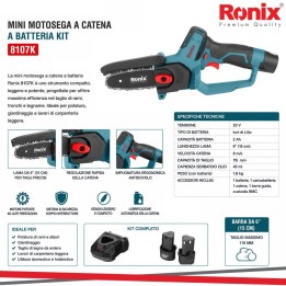 Kit motosega a batteria da 12v