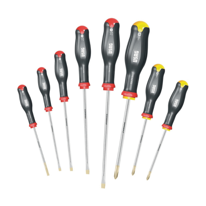 Assortimento Serie di 8 cacciaviti intaglio e croce USAG 324 SH8