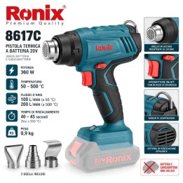 Pistola termica cordless 20v fino a 500g (no batteria)