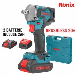 Chiave a impulsi brushless 1/2 pollice 350nm 20v + 2batt.2ah