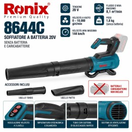 Soffiatore a batteria da 20v 8,1 m3/min