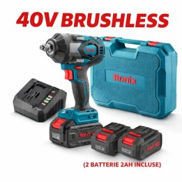 Chiave a bussola 1/2 pollice 800n.m 40v + 2batt. 2ah incluse