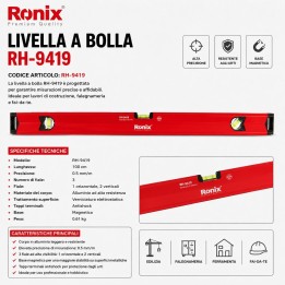 Livella a bolla 80cm 1mm di precisione