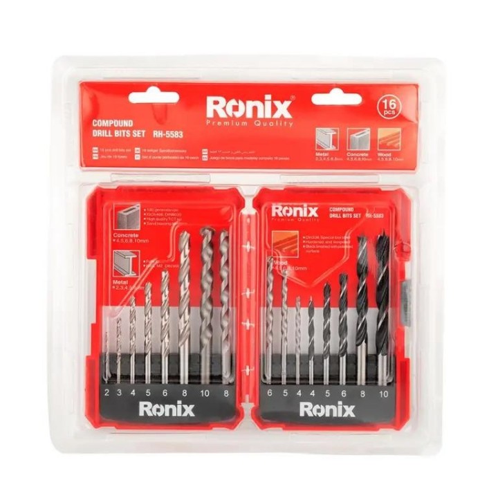 Set di punte per trapano composto (16pezzi)