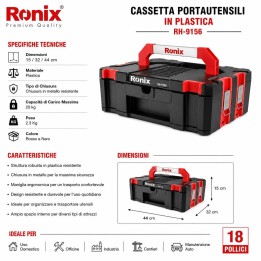 Cassetta portautensili in plastica cm 44*32*15 (2,1 kg)