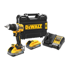 DeWALT - Trapano a batteria 18V con avvitatore a impulsi, 2x batterie 5 Ah XR POWERSTACK DCD805H2T