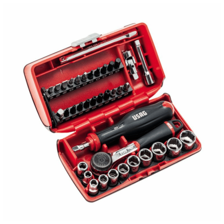 Assortimento bussole esagonali X-Grip ed inserti avvitare Usag 609 1/4 EAX (38 pz)