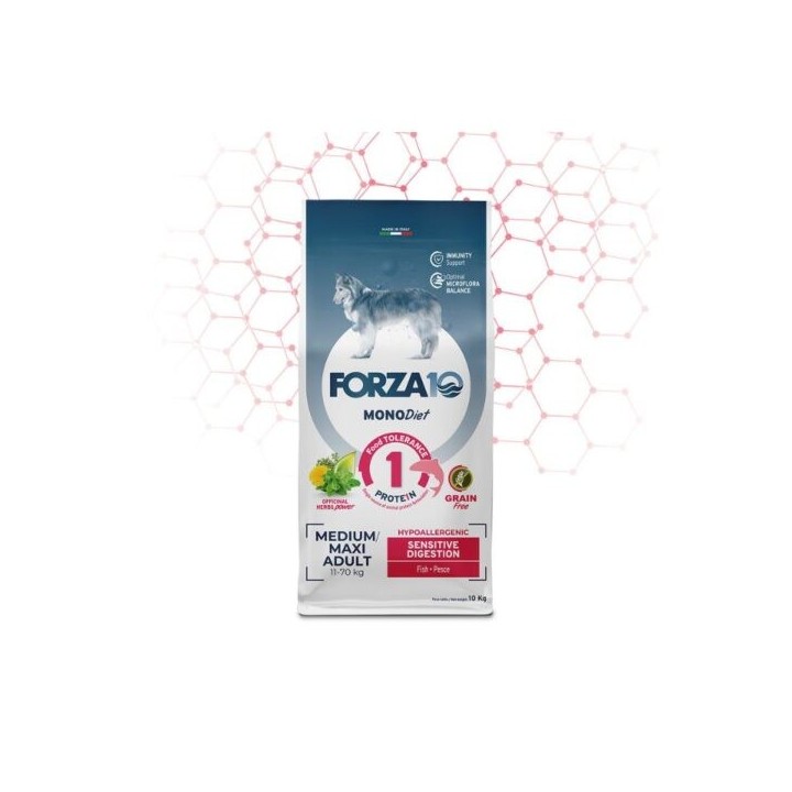 Forza 10 dog mono diet adult sensitive digestion pesce medium/large 10kg