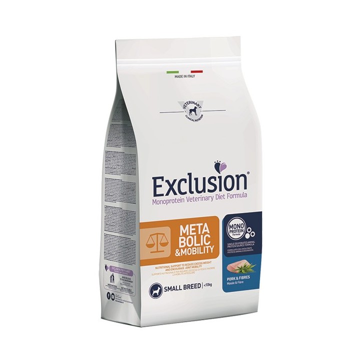 Exclusion - Diet Metabolic & Mobility Small Breed con Maiale e Fibre 2 kg
