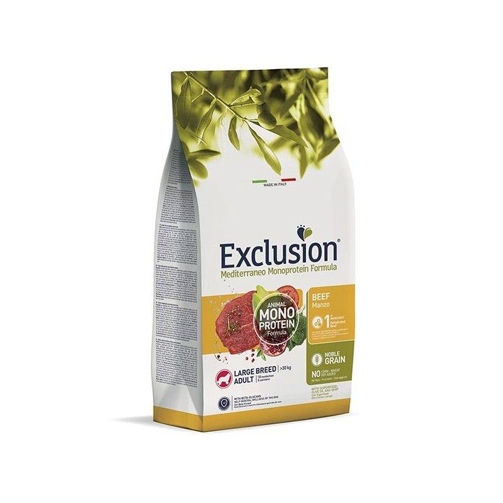 Exclusion - Mediterraneo Monoprotein Adult Large Breed con Manzo 12 kg