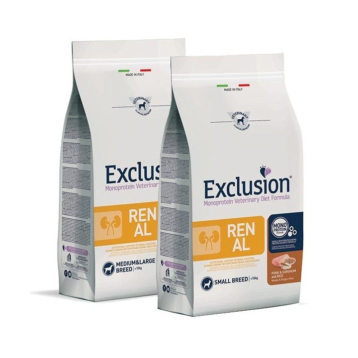 Exclusion - Diet Renal con Maiale, Sorgo e Riso Small Breed  2 kg