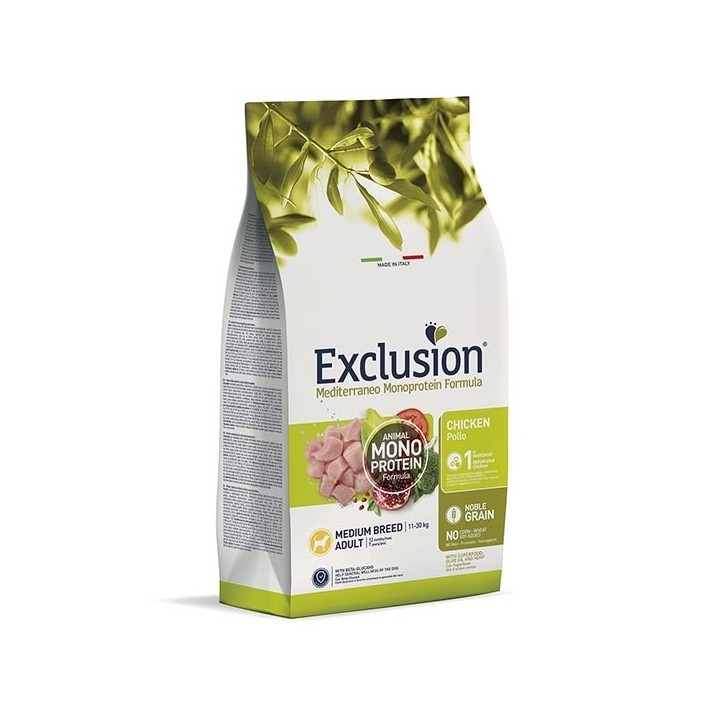 Exclusion - Mediterraneo Monoprotein Adult Medium Breed con Pollo 12 kg