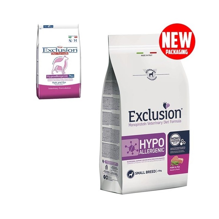Exclusion - Diet Hypoallergenic Small Breed Maiale e Piselli  7 kg