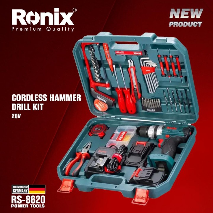 Set trapano a batteria 20v + 53pezzi manuali