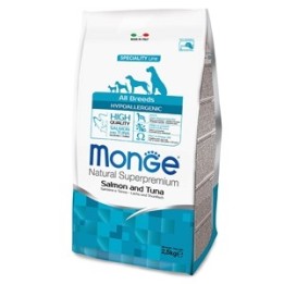 Monge - Natural Superpremium All Breeds Hypoallergenic Salmone e Tonno 12  kg