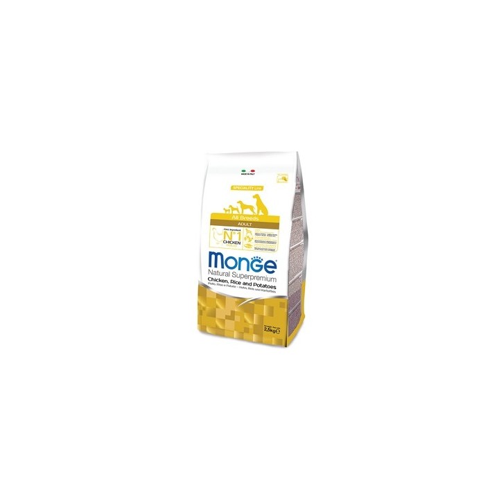 Monge - Natural Superpremium All Breeds Adult Pollo, Riso e Patate 2,5  kg