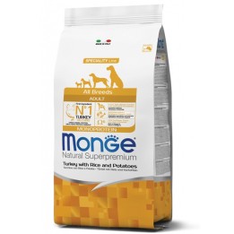 Monge - Natural Superpremium All Breeds Adult Natural Superpremium Tacchino con Riso e Patate 2,5  kg
