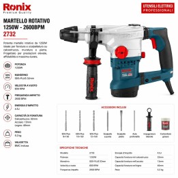 Martello perforatore 1250w 32mm 4,5j sds plus