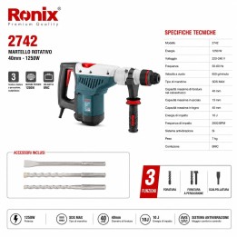 Martello demolitore 1350w 40mm sds max 13j 8,3kg
