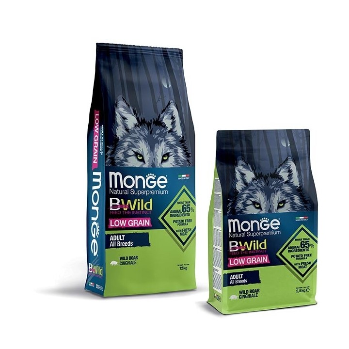 Monge - BWild Low Grain Adult All Breeds con Cinghiale 12  kg