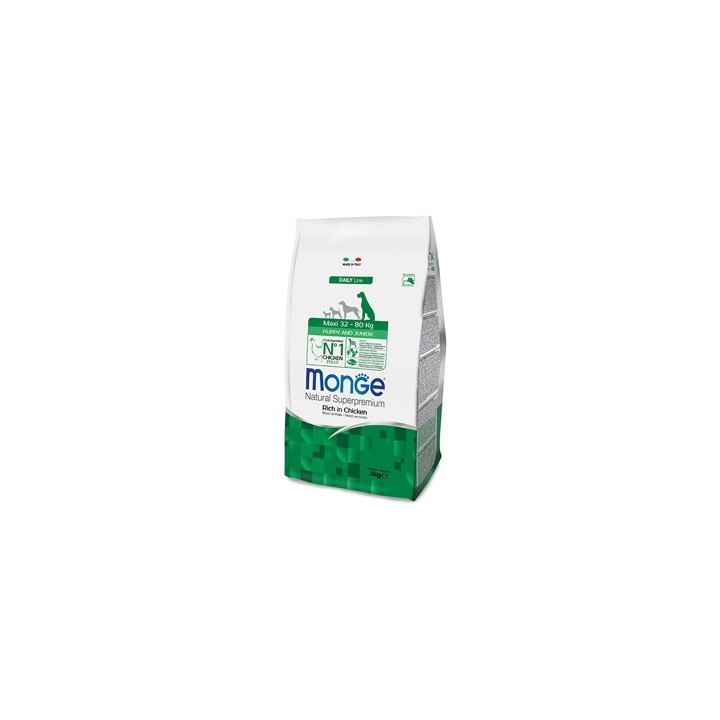 Monge - Natural Superpremium Maxi Puppy & Junior Ricco di Pollo 12  kg