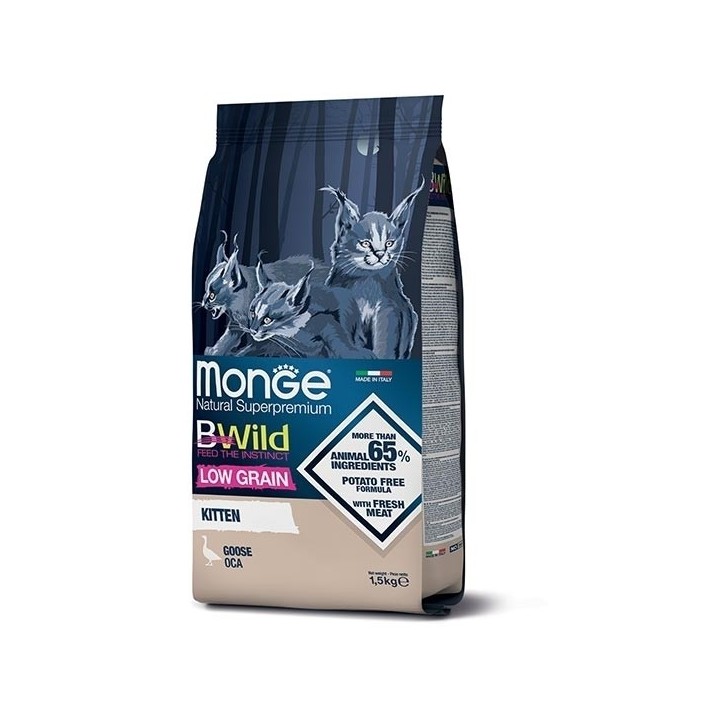 Monge - BWild Low Grain Kitten con Oca 1,5  kg