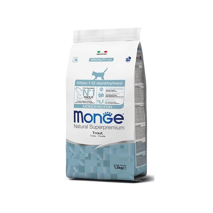 Monge - Natural Superpremium Kitten con Trota 1,5  kg